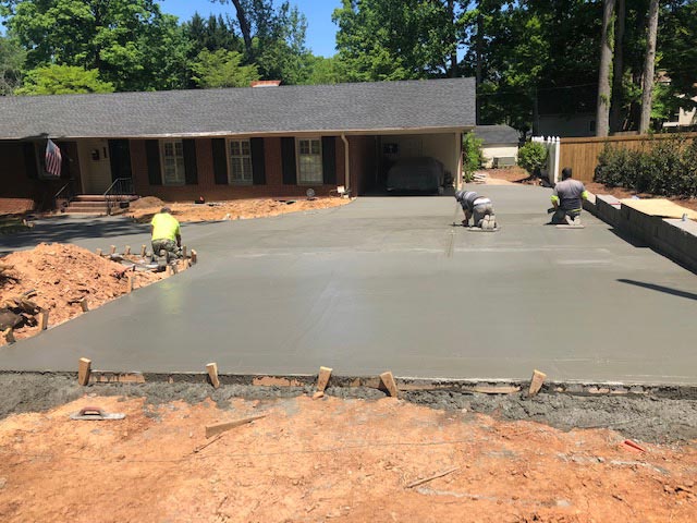 finishing concrete driveway